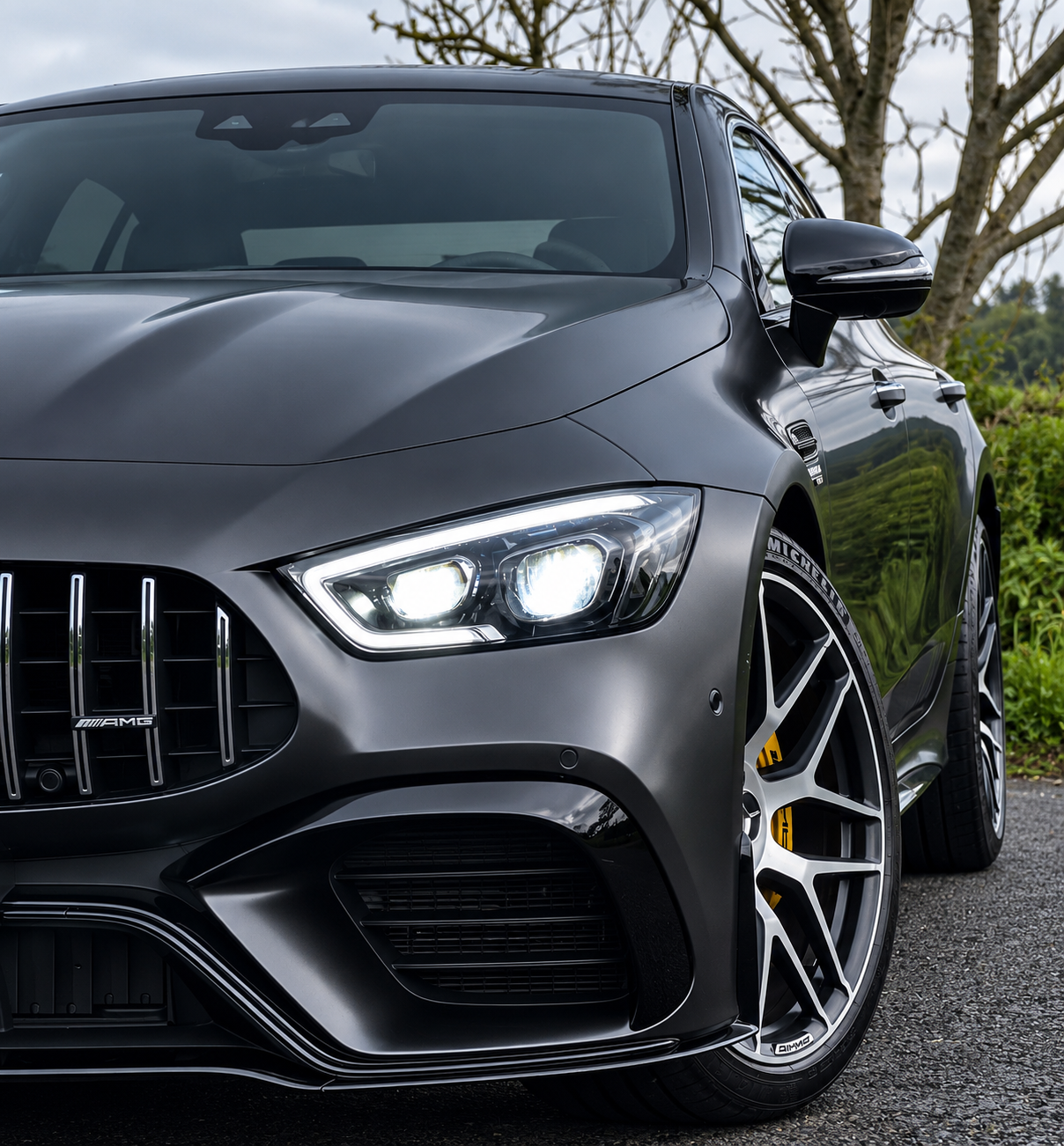 Grey Mercedes-AMG photographed outdoors